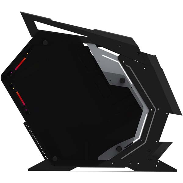 Carcasa PC AQIRYS Pollux, USB 3.0, Fara sursa, iluminare ARGB, negru