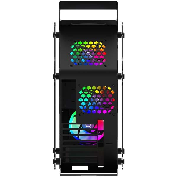 Carcasa PC AQIRYS Pollux, USB 3.0, Fara sursa, iluminare ARGB, negru