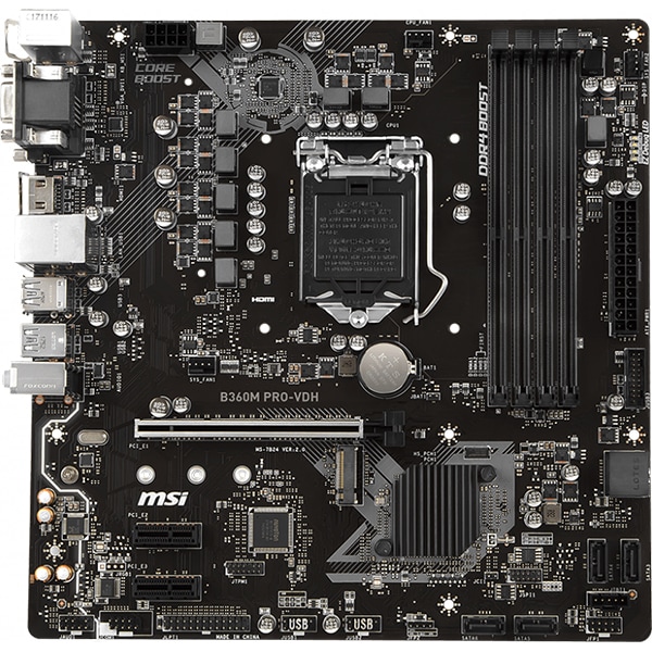 Placa de baza MSI B360M PRO-VDH, Socket 1151, mATX