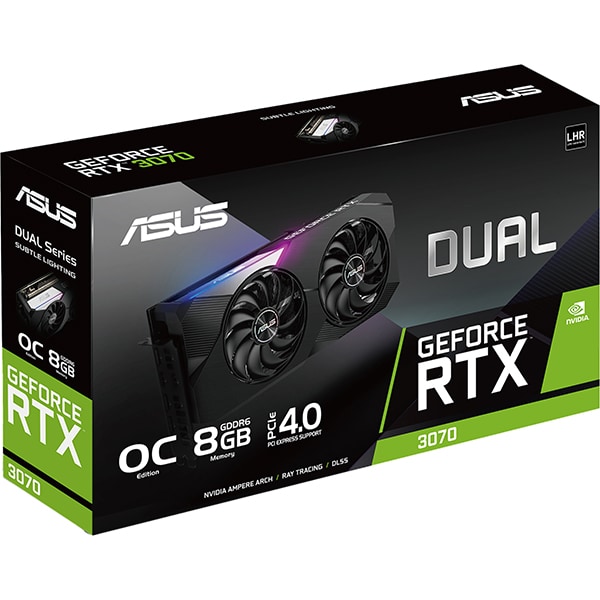 Placa video ASUS Dual NVIDIA GeForce RTX 3070 V2 OC Edition, 8GB