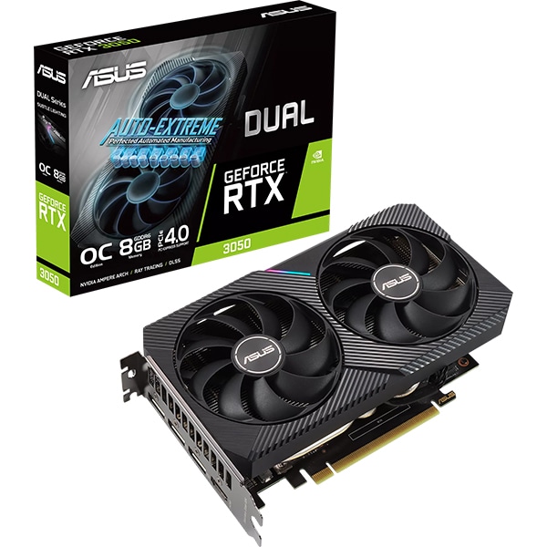 Placa video ASUS GeForce Dual RTX 3050 OC Edition, 8GB GDDR6, 128bit, DUAL-RTX3050-O8G