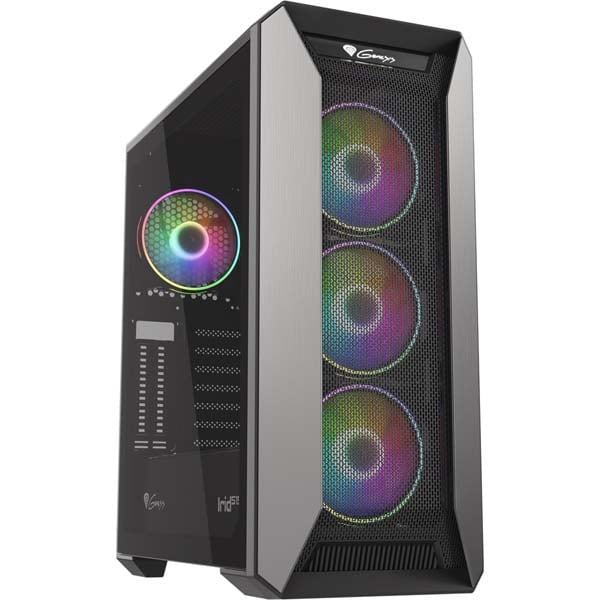 Carcasa PC GENESIS Irid 515 ARGB Midi, USB 3.0, fara sursa, negru