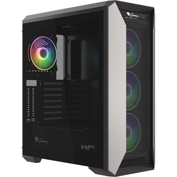 Carcasa PC GENESIS Irid 515 ARGB Midi, USB 3.0, fara sursa, negru