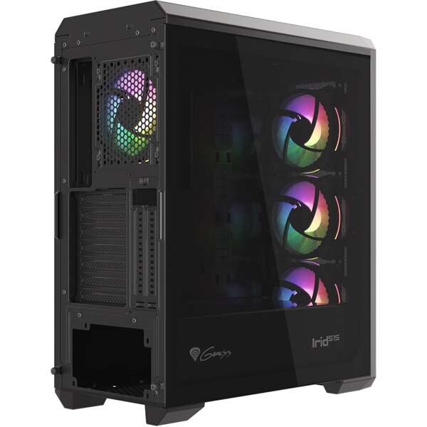 Carcasa PC GENESIS Irid 515 ARGB Midi, USB 3.0, fara sursa, negru