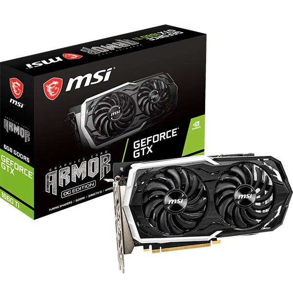 Placa video MSI NVIDIA GeForce GTX 1660 Ti, 6GB GDDR6, 192bit, GTX 1660 TI ARMOR 6G OC