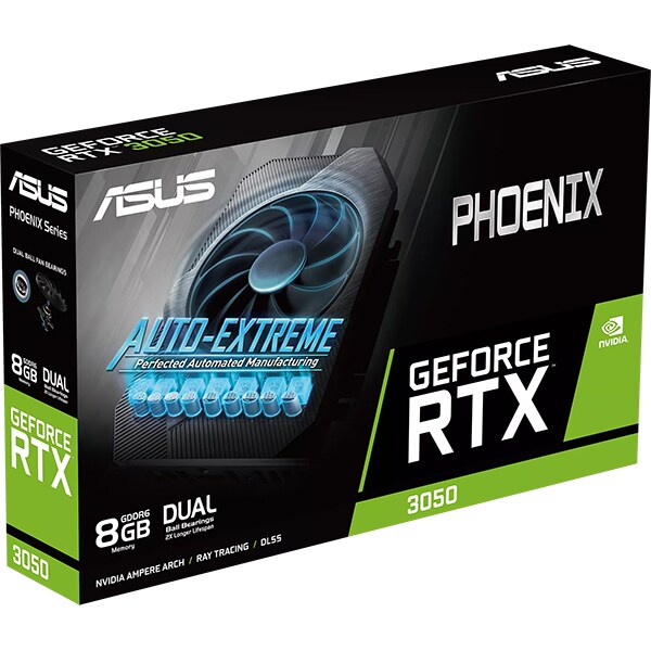 Placa video ASUS Phoenix GeForce RTX 3050, 8GB GDDR6, 128bit, PH-RTX3050-8G