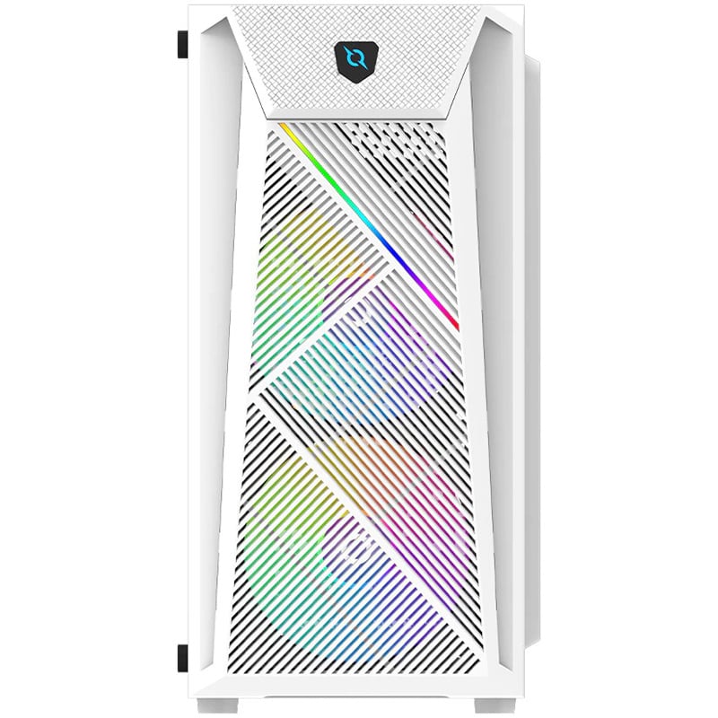 Carcasa PC AQIRYS Bellatrix Pro, USB 3.0, Fara sursa, iluminare RGB, alb