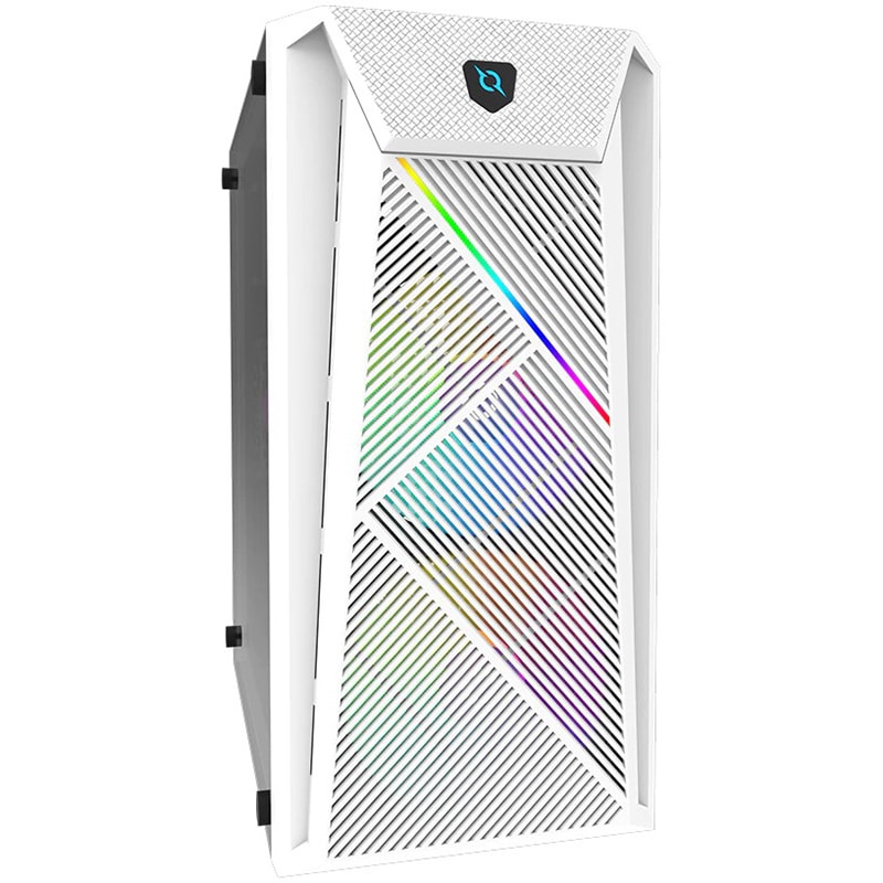 Carcasa PC AQIRYS Bellatrix Pro, USB 3.0, Fara sursa, iluminare RGB, alb