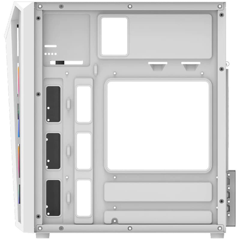 Carcasa PC AQIRYS Bellatrix Pro, USB 3.0, Fara sursa, iluminare RGB, alb