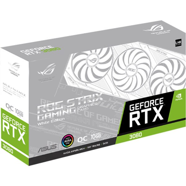 Placa video ASUS ROG Strix NVIDIA GeForce RTX 3080 V2 White OC Edition, 10GB GDDR6X, 320bit