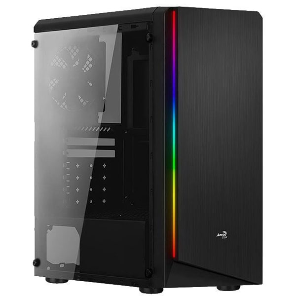 Carcasa PC AEROCOOL Rift, USB 3.0, fara sursa, iluminare RGB, negru