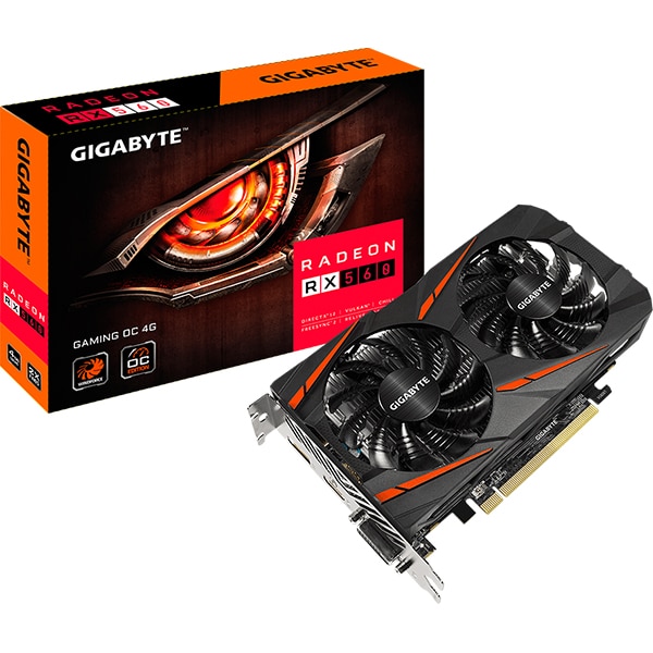 Placa video GIGABYTE AMD Radeon RX 560 Gaming OC 4G, 4GB GDDR5, 128bit, RX560GAMING OC-4GD V2