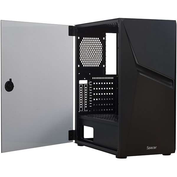 Carcasa PC SPACER SPGC-THUNDER, USB 3.0, fara sursa, RGB, negru