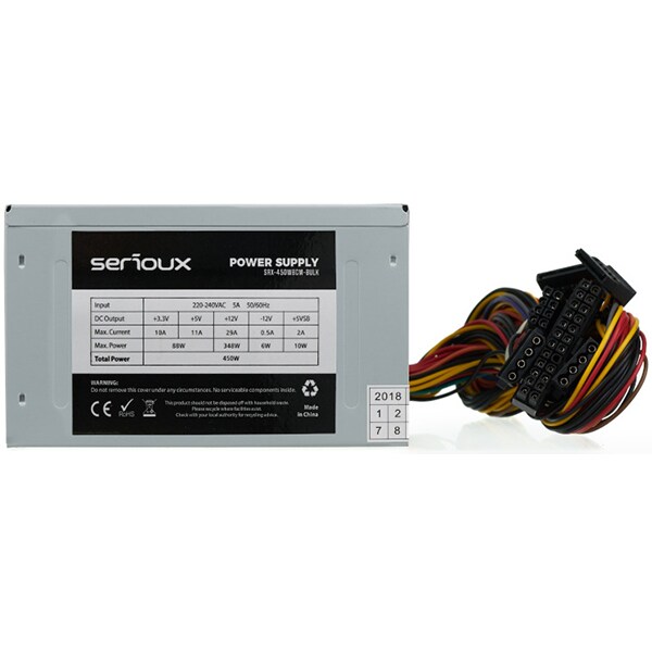 Sursa PC SERIOUX Vent, 450W, 80mm, Bulk