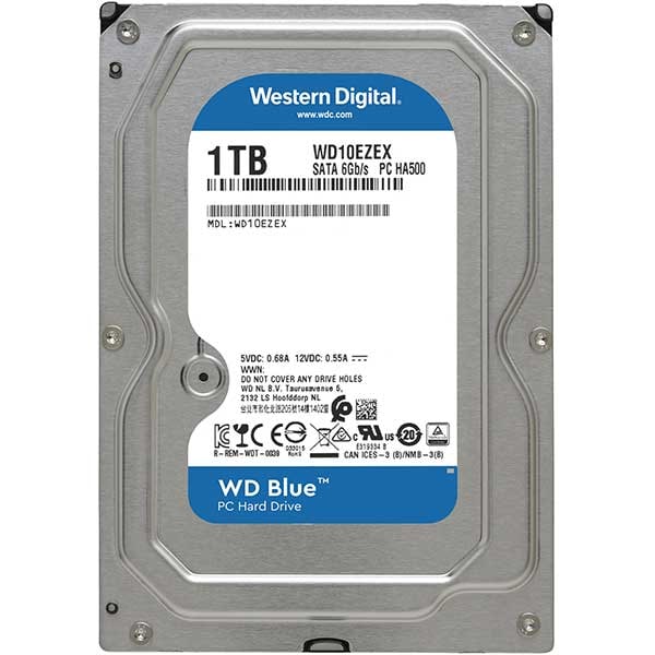 Hard Disk desktop WD Caviar Blue, 1TB, 7200 RPM, SATA 3, 64MB, WD10EZEX