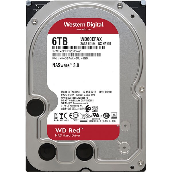 Hard Disk NAS WD Red, 6TB, 5400 RPM, SATA3, 256MB, WD60EFAX