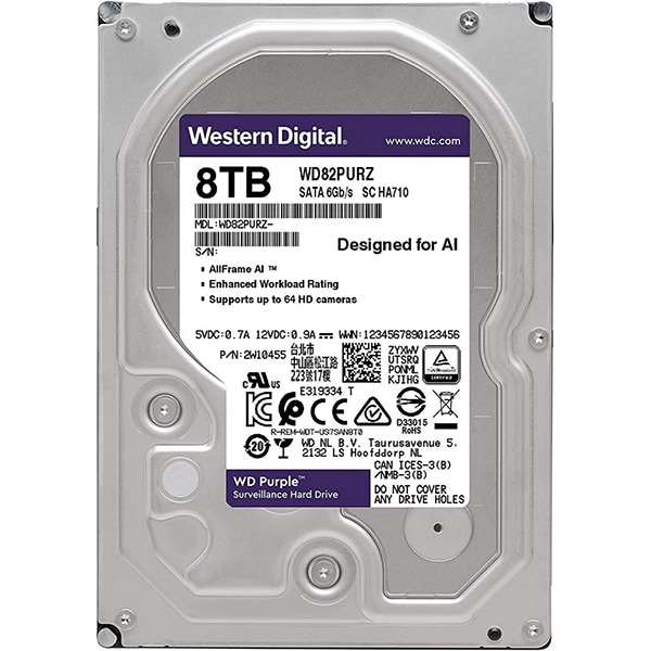 Hard Disk Supraveghere WD Purple, 8TB, 5400 RPM, SATA3, 256MB, WD84PURU