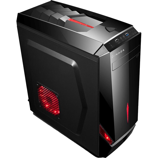 Carcasa PC INAZA X-Blade, USB 3.0, fara sursa, iluminare RGB, negru