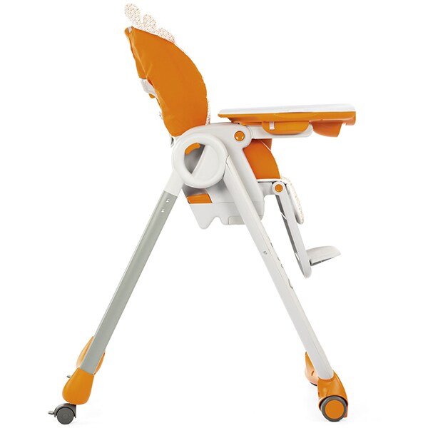 Scaun de masa CHICCO Polly 2 Start Fancy Chicken, 0 luni - 3 ani, portocaliu 