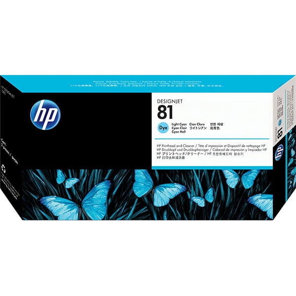 Cap imprimare original HP 81 (C4954A), Cyan Light