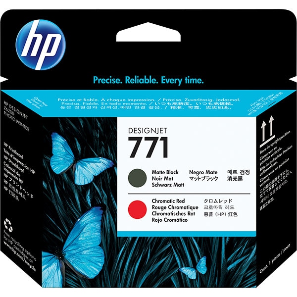 Cap imprimare original HP 771 (CE017A), negru mat, rosu