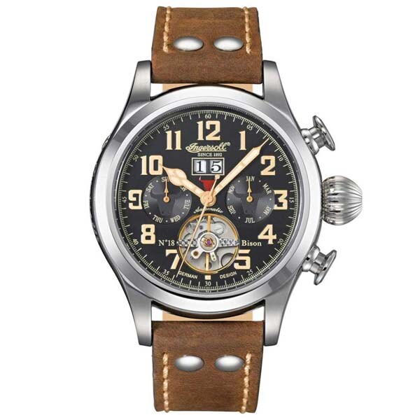 Ceas barbatesc INGERSOLL IN4506BKCR Bison No.18, Automatic, 45mm, 5ATM