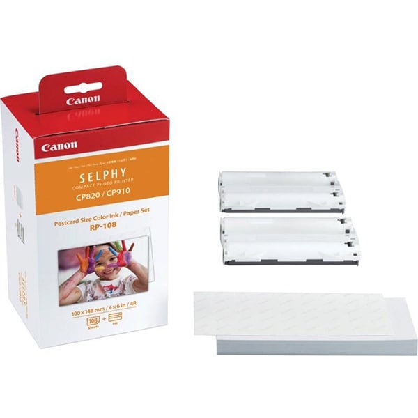 Pachet hartie foto 108 coli + cartus original imprimanta foto CANON SELPHY RP-108