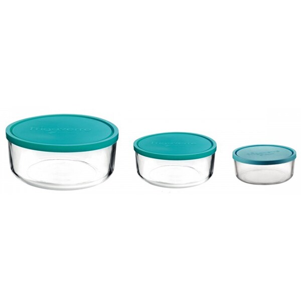 Set caserole BORMIOLI Frigoverre, 3 piese, 0.9l-3.1l, sticla, transparent