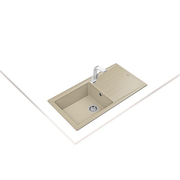 Chiuveta bucatarie TEKA Stone 60 L-TG, 1 cuva, picurator reversibil, compozit granit, bej