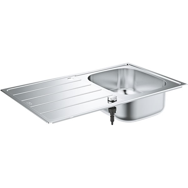 Chiuveta bucatarie GROHE 31552SD1, 1 cuva, picurator reversibil, inox, argintiu
