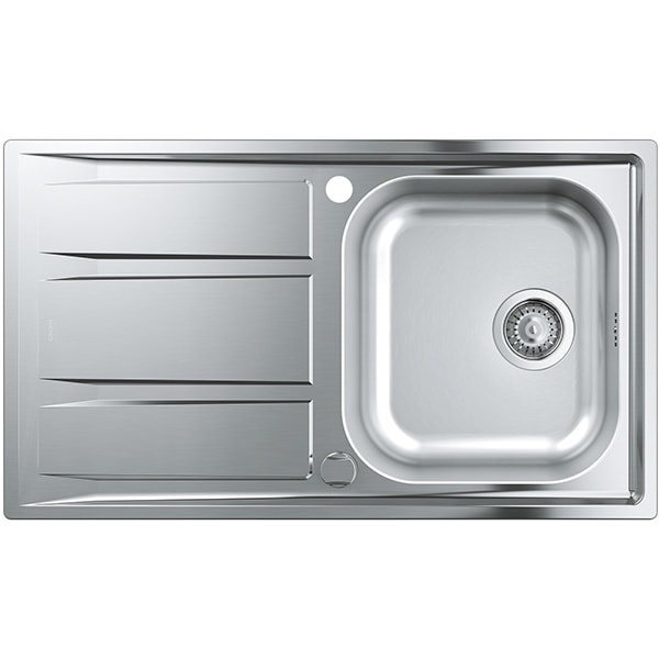 Pachet chiuveta GROHE K400 31566SD0, 1 cuva, picurator reversibil, inox satinat + baterie Concetto 32663003, crom