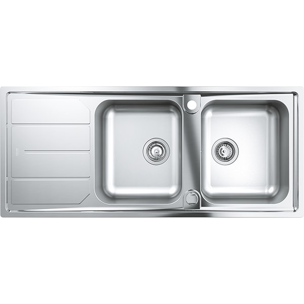 Chiuveta bucatarie GROHE K500 31588SD0, 2 cuve, picurator reversibil, otel inoxidabil, inox satinat