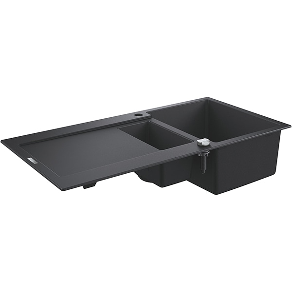 Chiuveta bucatarie GROHE K500 31646AP0, 1 1/2 cuve, picurator reversibil, compozit quartz, negru