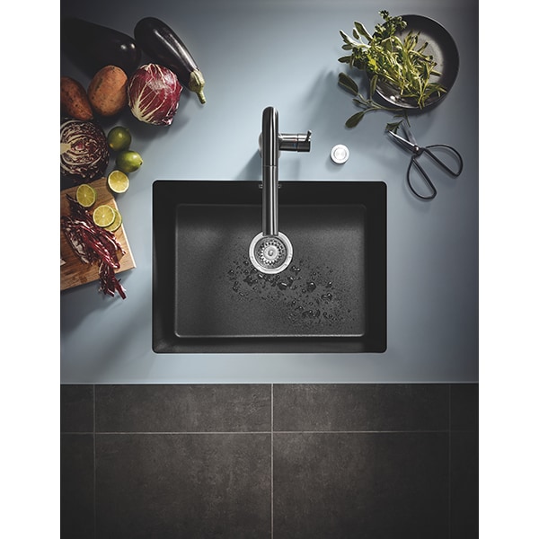 Chiuveta bucatarie GROHE K700U 31655AP0, 1 cuva, compozit quartz, negru