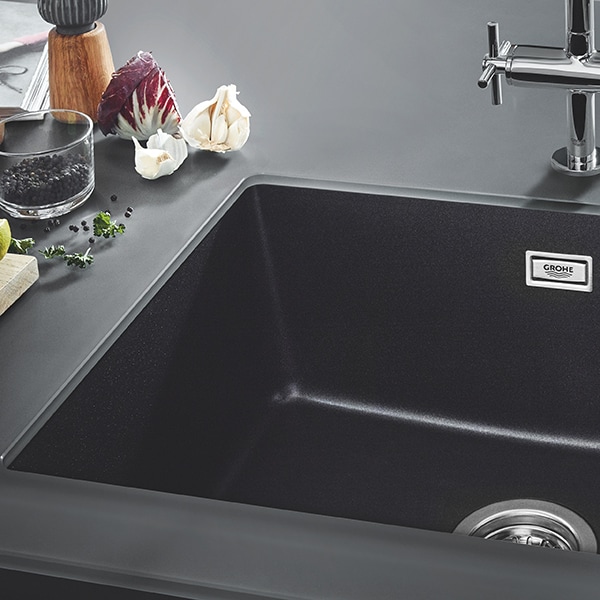 Chiuveta bucatarie GROHE K700U 31655AP0, 1 cuva, compozit quartz, negru