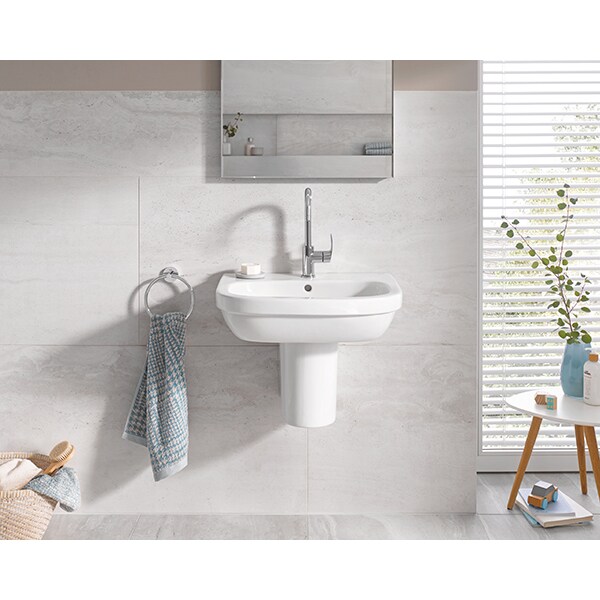 Chiuveta baie GROHE Euro Ceramic 39335000, montare pe perete, 59.5 x 48.2 cm, alb
