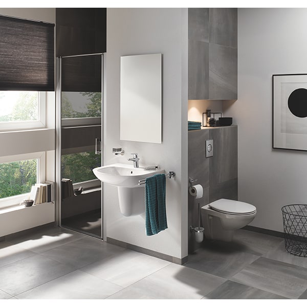 Chiuveta baie GROHE Bau Ceramic 39421000, montare pe perete, 60.9 x 44.2 cm, alb