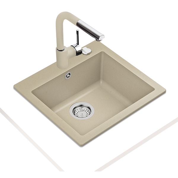 Chiuveta bucatarie TEKA Clivo 50 S-TQ 1B, 1 cuva, compozit granit, topaz beige