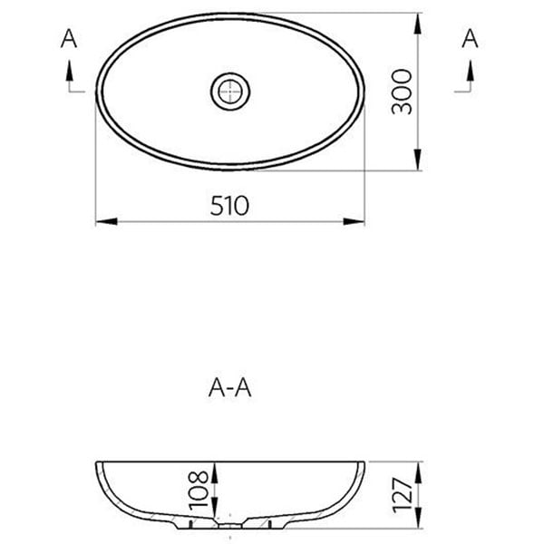 Chiuveta baie ROMSTAL 80MM0002, montare sub blat, 51 x 30 cm, alb