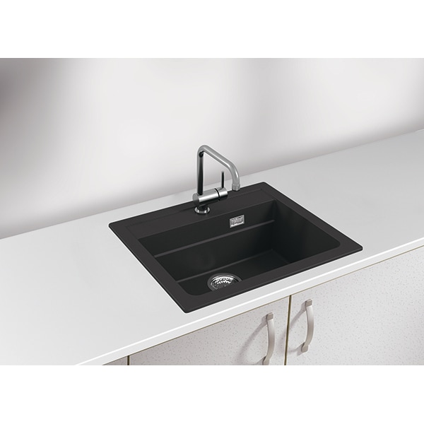 Pachet chiuveta ALVEUS ATROX 30, 1 cuva, compozit granit + baterie GM 240, negru