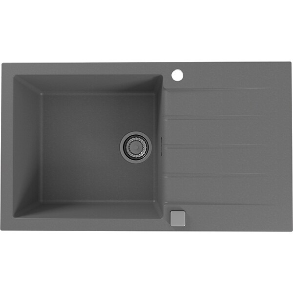 Pachet chiuveta ALVEUS CADIT 40, 1 cuva, compozit granit + baterie TONIA brushed, gri
