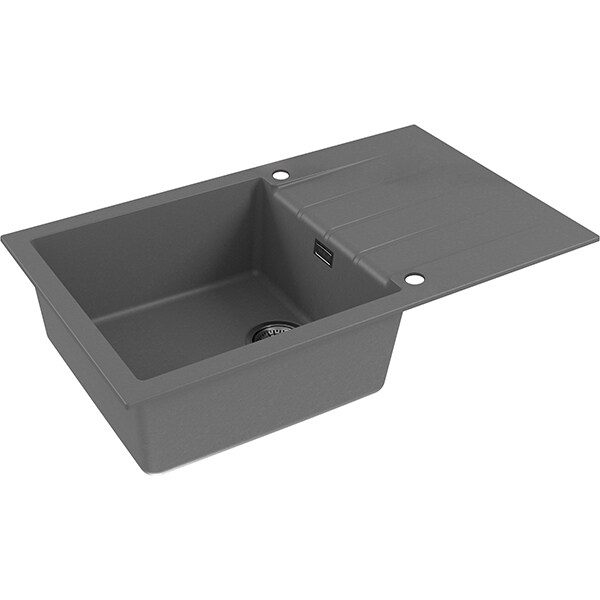 Pachet chiuveta ALVEUS CADIT 40, 1 cuva, compozit granit + baterie TONIA brushed, gri