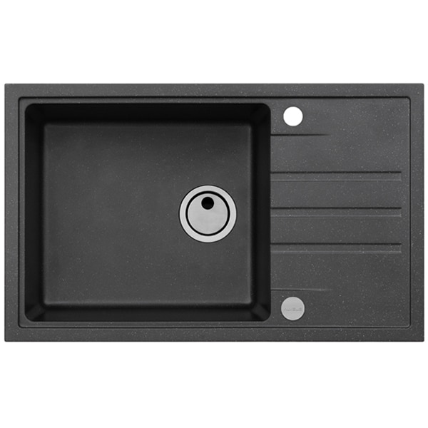 Chiuveta bucatarie ALVEUS INTERMEZZO 130 G91, 1 cuva, picurator reversibil, compozit granit, negru