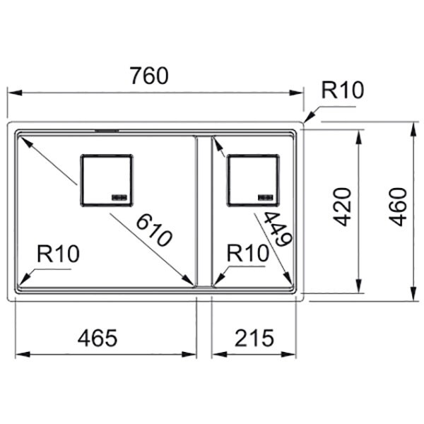 Chiuveta bucatarie FRANKE KNG 120 125.0529.873, 2 cuve, compozit granit, argintiu