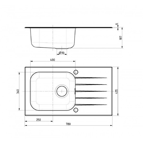 Chiuveta bucatarie ALVEUS VITRO20, 1 cuva, picurator reversibil, inox cu sticla, negru