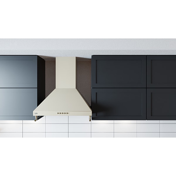 Hota BEKO CWB6410CR, 1 motor, 460 m3/h, L 60 cm, crem