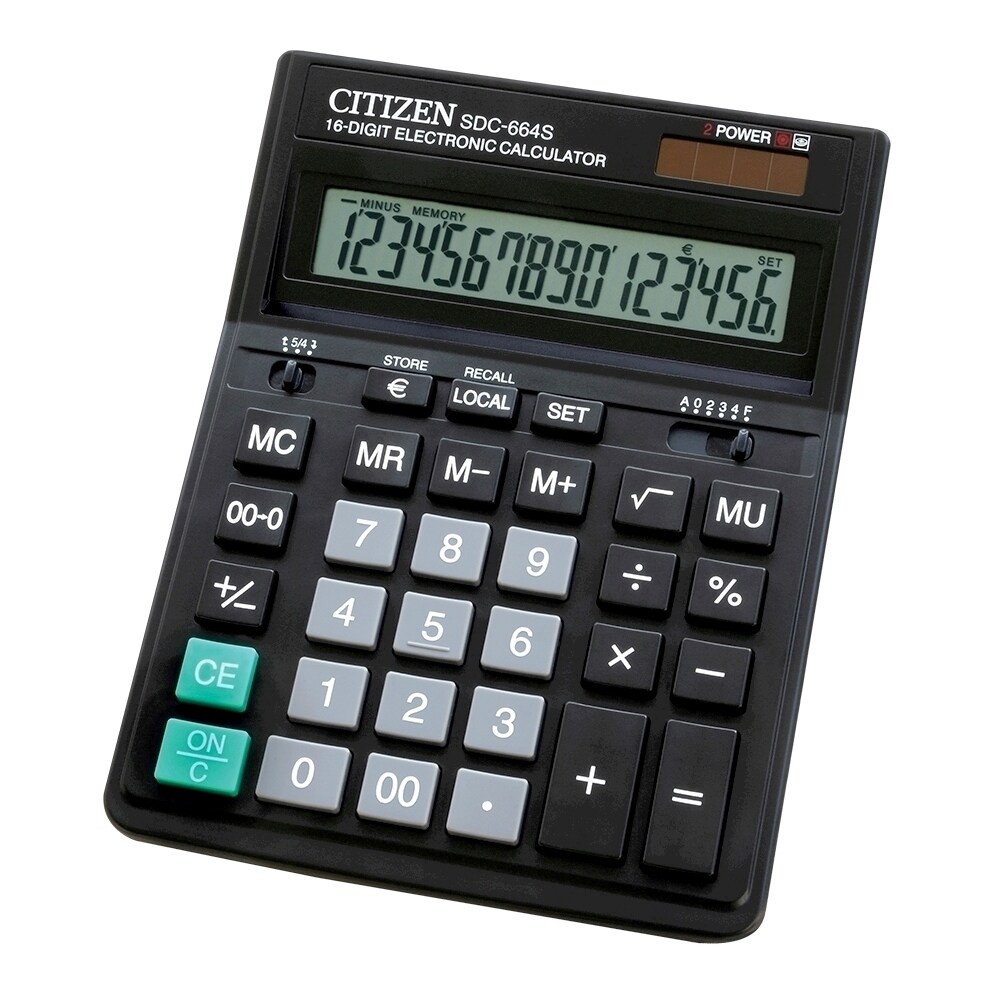 input flower Creation Calculator de birou CITIZEN SDC-664S, 16 cifre, negru