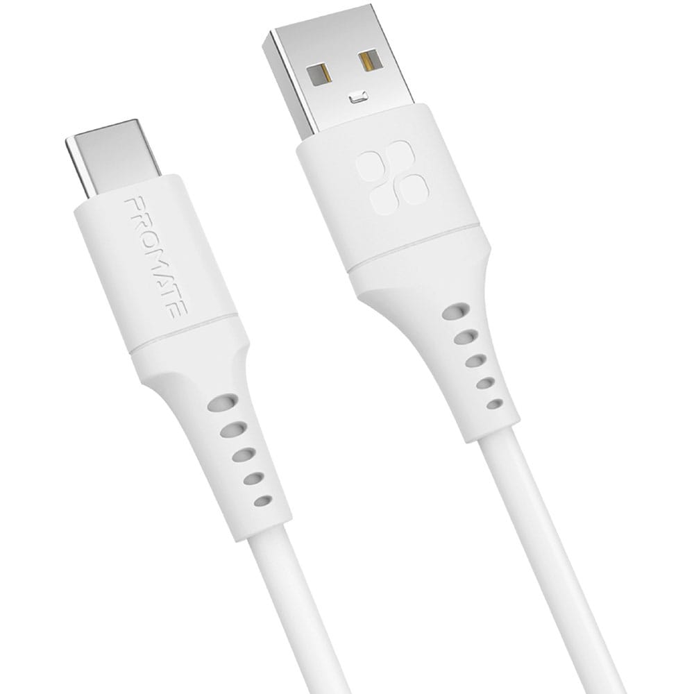 Cablu date PROMATE PowerLink-AC120, USB-A - USB-C, 1.2m, alb
