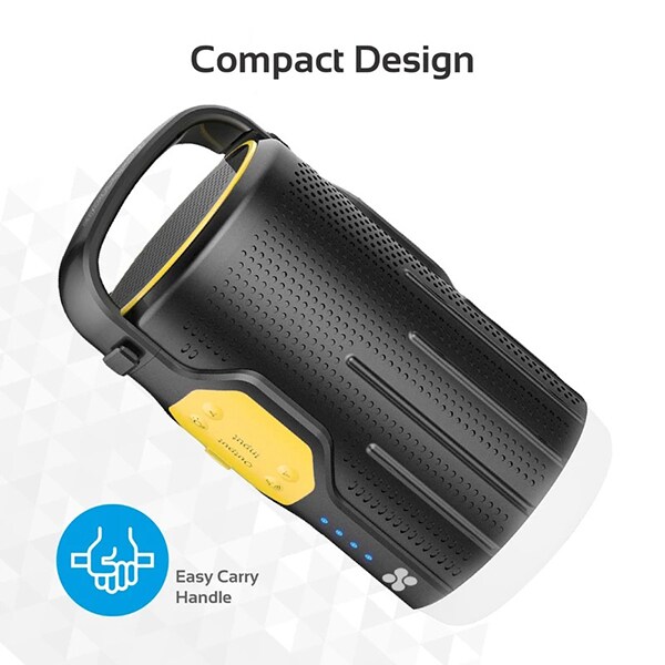 Lanterna LED campnig PROMATE CampMate-2, 200 lumeni, Powerbank 10000mAh, Boxa Bluetooth, negru-galben