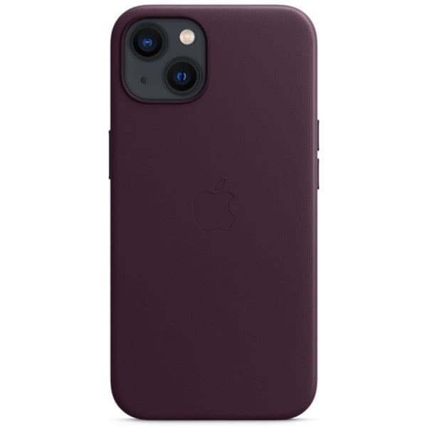 Husa telefon APPLE Leather Case cu MagSafe pentru iPhone 13, MM143ZM/A, Dark Cherry